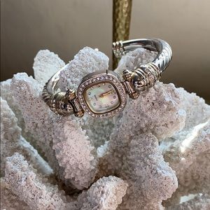 Silver watch with diamonds